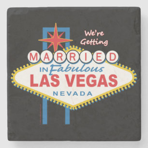 We're Getting Married in Las Vegas Stone Coaster