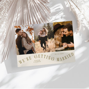 We're Getting Married Multi Photo Cream Save The Date