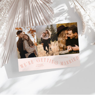 We're Getting Married Multi Photo Peach Save The Date