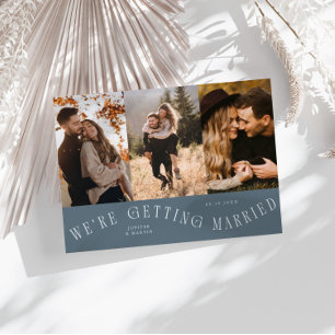 We're Getting Married Multi Photo Slate Blue Save The Date