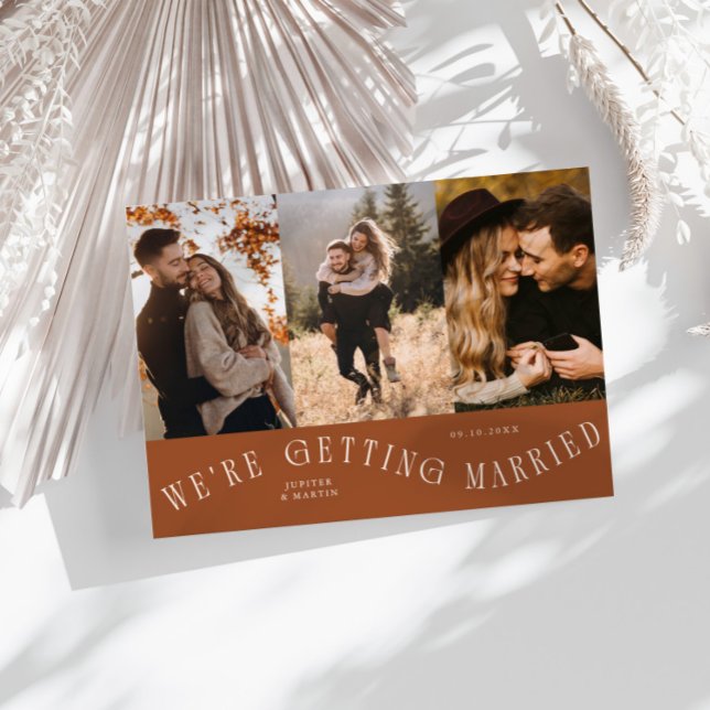 We're Getting Married Multi Photo Terracotta Save The Date (Creator Uploaded)