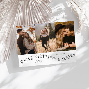 We're Getting Married Multi Photo White Save The Date