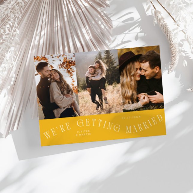We're Getting Married Multi Photo Yellow Save The Date (Creator Uploaded)