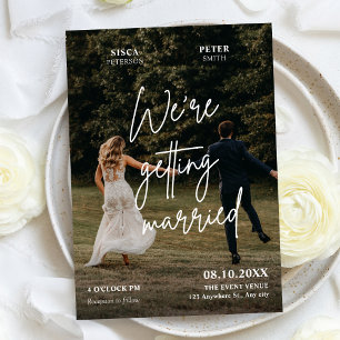 We're getting married photo wedding invitation