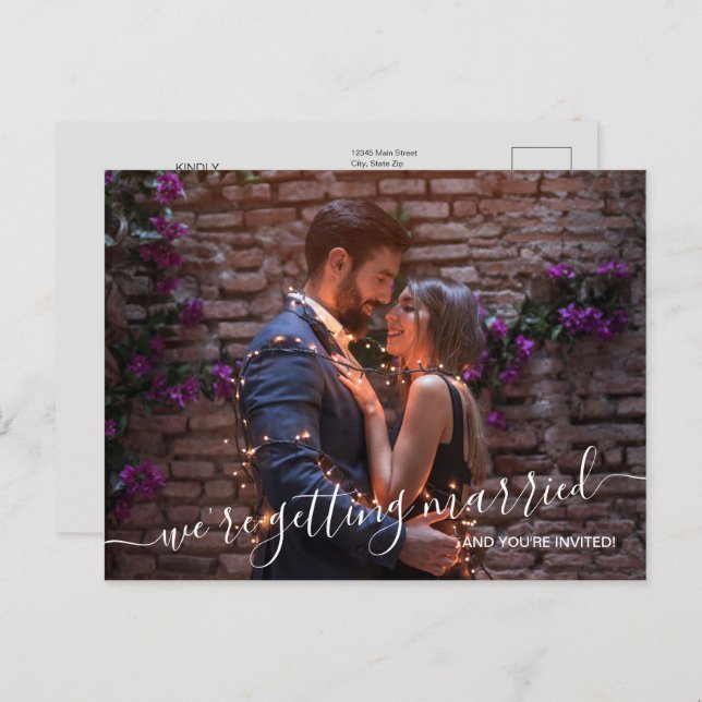We're Getting Married Photo Wedding Save the Date Announcement Postcard (Front/Back)