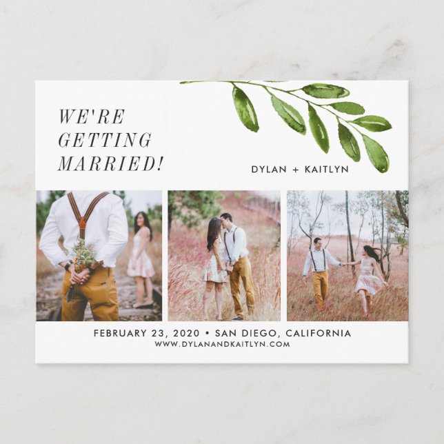 We're getting married Save the Date Postcard (Front)