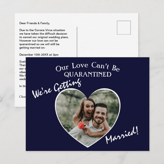 We're Getting Married Scaled Down Wedding Announcement Postcard (Front/Back)