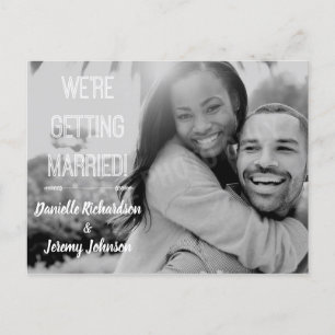 We're Getting Married Simple Photo Engagement Announcement Postcard