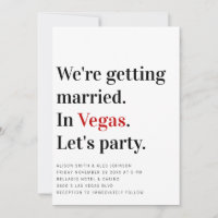 We're Getting Married Vegas Wedding Invitation