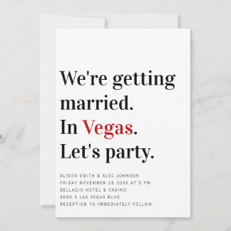 We're Getting Married Vegas Wedding Invitation