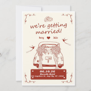We're Getting Married wedding invitation