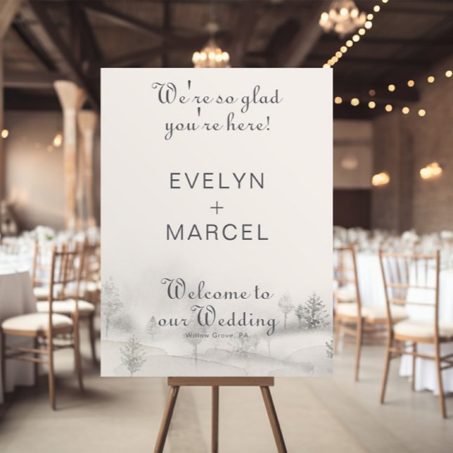 We're Glad You're Here Winter Wedding Welcome  Poster (Creator Uploaded)