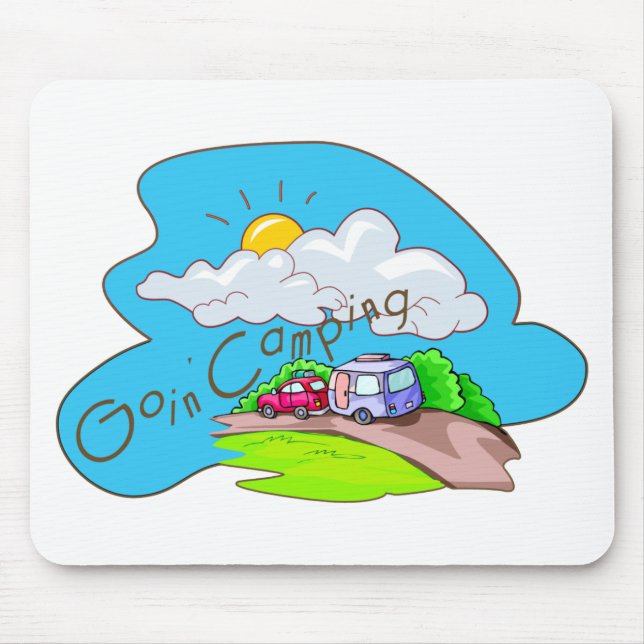 We're Going Camping Mouse Mat (Front)
