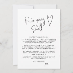 We're Going Small Downsized Script Font  Announcement