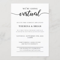 We're Going Virtual Quarantine Wedding Invitation