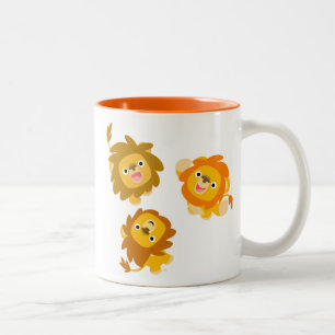 "We're Here!!" Cute Cartoon Lions Mug