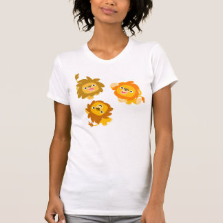 "We're Here!!" Cute Cartoon Lions Women T-shirt