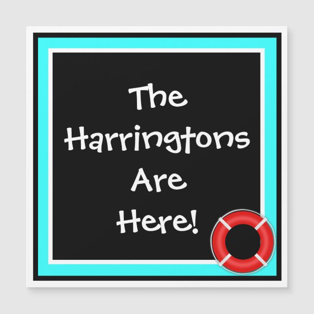 We're Here Personalised Stateroom Door Marker (Front)