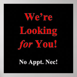 We're Looking for You Haircut Sale Poster Matte