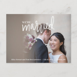 We're Married Eloped Marriage Announcement Postcard
