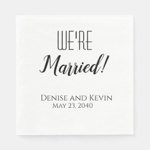 We're Married Personalised Wedding Napkins