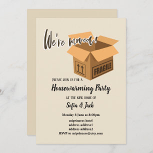 we're moved housewarming party invitation