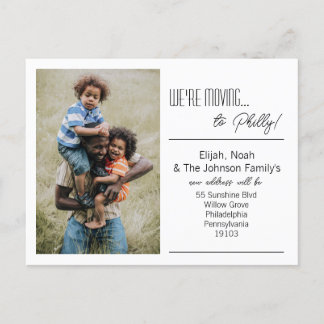 We're Moving Family Photo Announcement Postcard