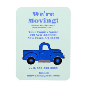We're Moving Flat Announcement Card Magnet