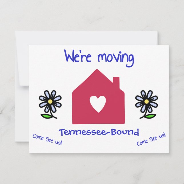 We're Moving insert your city or state Thank You Card (Front)