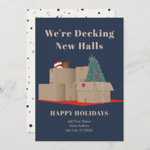 We're Moving New Address Navy Holiday Card