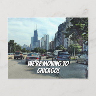 We're Moving to Chicago Your Words and Photo Announcement Postcard