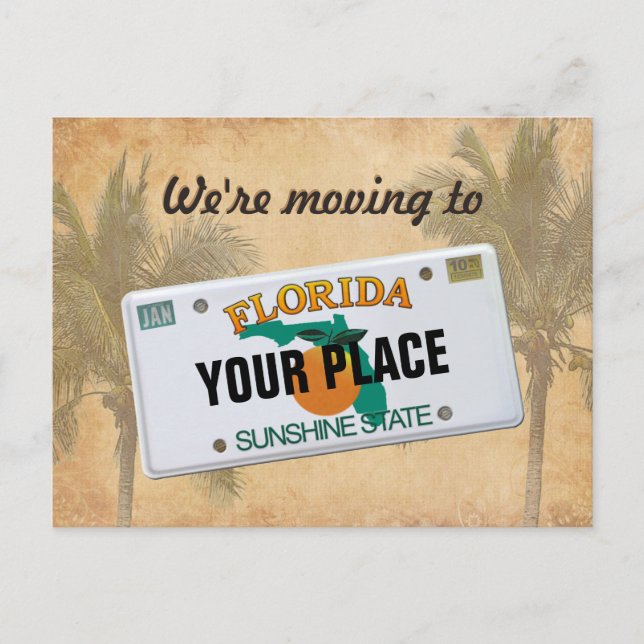 We're moving to Florida Announcement Postcard (Front)