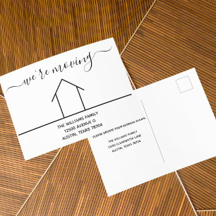 We're Moving Trendy Change of Address New Home Postcard