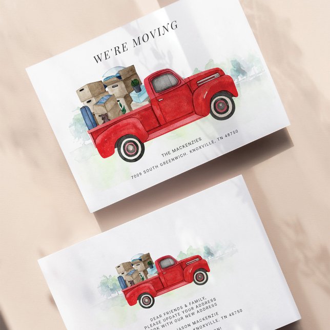 We're Moving Vintage Red Truck Change of Address (Creator Uploaded)