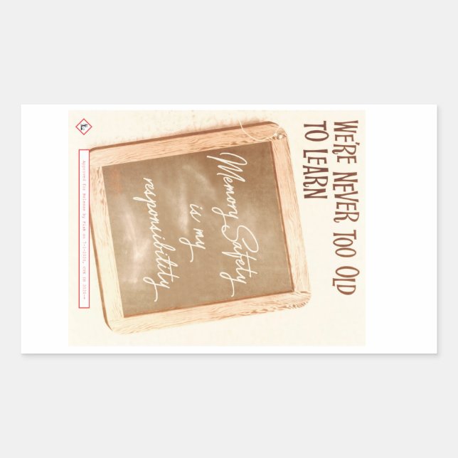 We're never too old to learn sticker (Front)