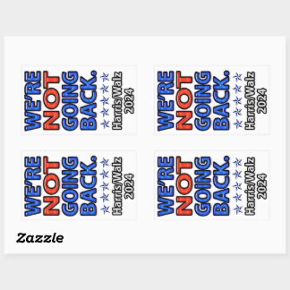 We're Not Going Back Harris Walz Rectangular Sticker