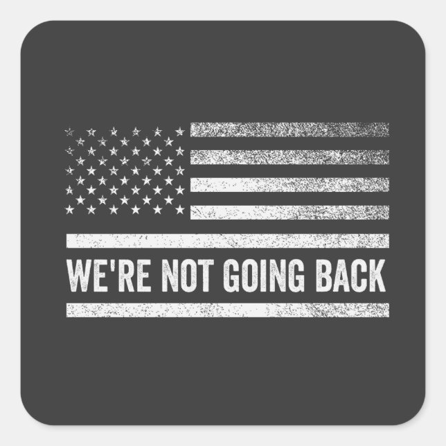 We're Not Going Back Vote Blue President USA FLAG Square Sticker (Front)