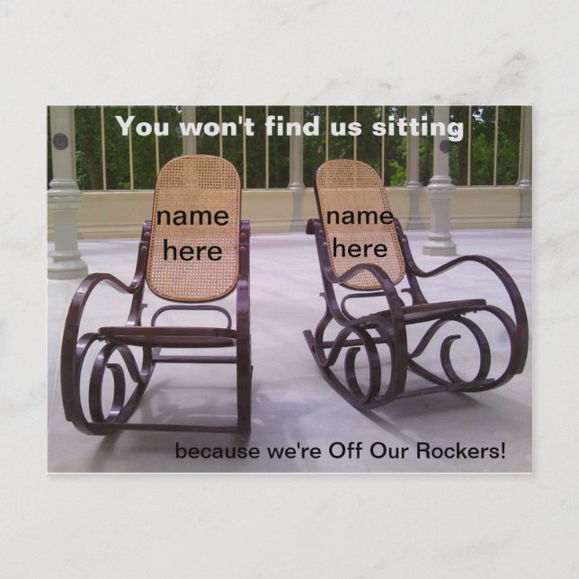 We're Off Our Rockers Postcard (Front)