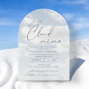 We're On Cloud 9 Baby Shower Arch Invitation