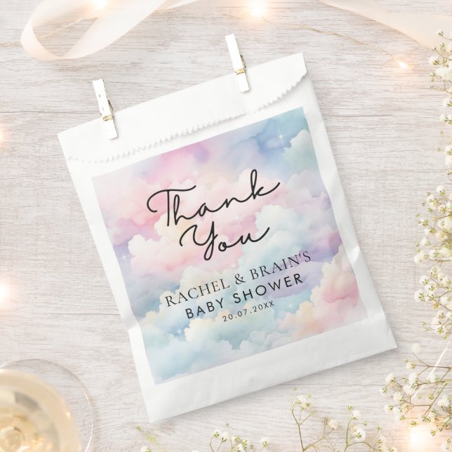 We're On Cloud 9 Baby Shower Favour Bags (Clipped)