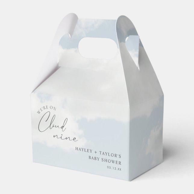 We're On Cloud 9 Baby Shower Gift Favour Box (Front Side)