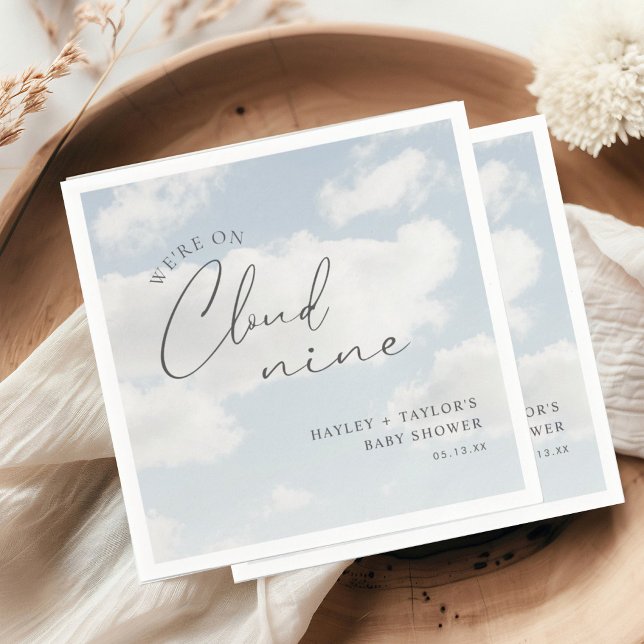 We're On Cloud 9 Baby Shower  Napkin (Creator Uploaded)