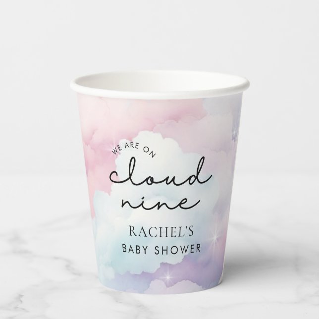 We're On Cloud 9 Baby Shower Paper Cups (Back)