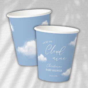 We're on Cloud 9 Blue Boy Baby Shower Paper Cups