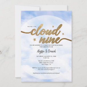 We're on Cloud 9 Couple Baby shower Invitation