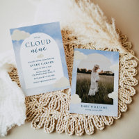  Were On Cloud 9 Watercolor Photo Baby Shower
