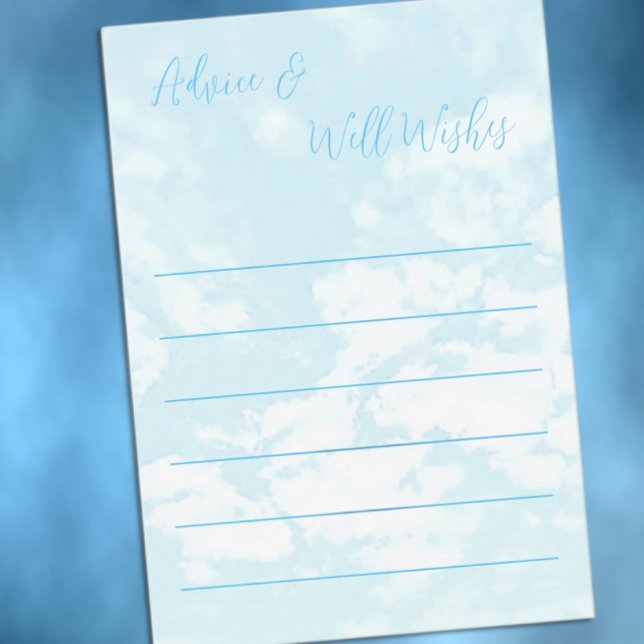 We're On Cloud Nine Baby Shower Advice Card (Creator Uploaded)