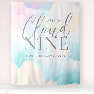 We're on Cloud Nine Baby Shower Backdrop Tapestry