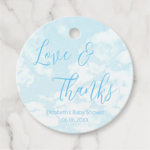 We're On Cloud Nine Baby Shower Favour Tags