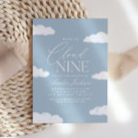 We're On Cloud Nine Baby Shower Invitation<br><div class="desc">Invite friends and family to share in the joy of your little one's arrival with this dusty blue 'cloud nine' themed baby shower invitation.</div>